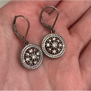 Sparkly Huggie Silvertone Earrings